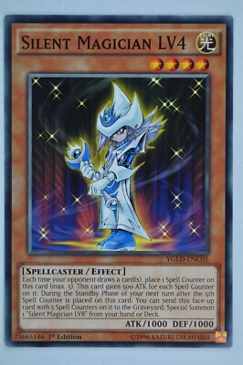 Yugioh Silent Magician LV4 YGLD-ENC05 Common 1st Edition-image