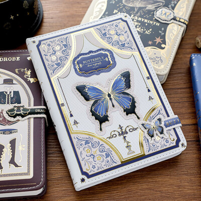 Creative PU Leather Journal Notebook Illustrated Paper Writing Diary 324 Pages-image