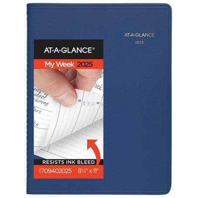 2025 Appointment Book Planner Weekly 8-1/4x 11 Large Quarter Hourly Blue 7094020-image