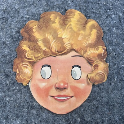 1930's LITTLE ORPHAN ANNIE PAPER FACE MASK Ovaltine Famous Artists Syndicate  -B-image