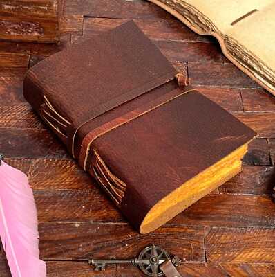 Handmade Leather Journal For Travel Poetry Birthday Gift Diary For Unisex Adult-image