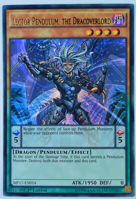 Yugioh Lector Pendulum, the Dracoverlord MP17-EN014 Ultra Rare 1st Edition-image