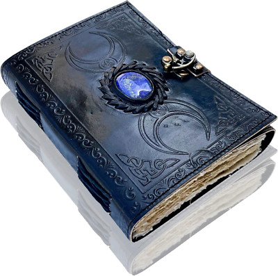 3 Moon Embossed Journal Notebook, Leather Journal, Sketchbook, Premium journal.-image