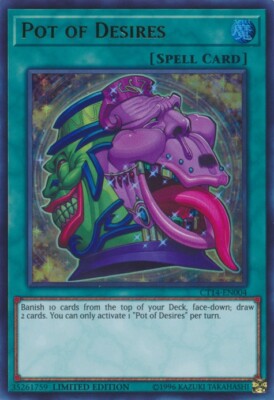 Yugioh! MP Pot of Desires - CT14-EN004 - Ultra Rare - Limited Edition Moderately-image