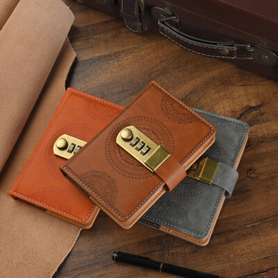 A7 Thick PU Leather Vintage Journal Notebook Lined Paper Writing Diary 300 Pages-image