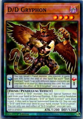 Yu-Gi-Oh Yugioh D/D Gryphon MP23-EN011 Mega Tin 2023 Dueling Heroes-image