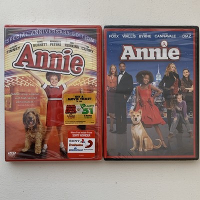 Lot of 2 DVDs Annie {1982} Special Anniversary & Annie (2014) New Factory Sealed-image