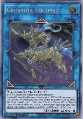 Crusadia Equimax NM MP19 1st 2019 Gold Sarcophagus Tin Mega Pack Yugioh-image