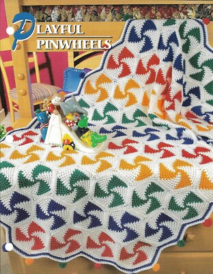 NEW PLAYFUL PINWHEELS AFGHAN ANNIE'S CROCHET AFGHAN CLUB PATTERN INSTRUCTIONS-image