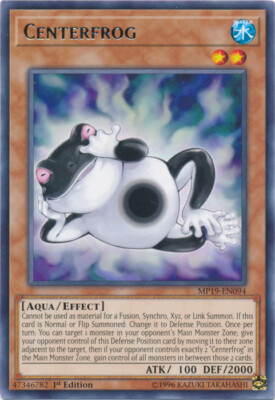 YGO-3x-Near Mint-Centerfrog - MP19-EN094 - Rare - 1st Edition-2019 Mega-Tins-image