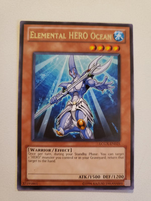Elemental HERO Ocean LCGX-EN025 Rare Yugioh Card Near Mint Unlimited Edition-image