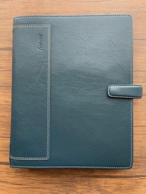 Filofax Holborn A5 6-Ring Organizer Blue Leather Planner 25mm Rings F/S-image