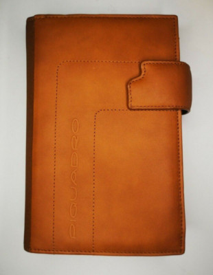 Piquadro Leather Synthetic Agenda Planner Organizer Cover Brown Medium Italy-image