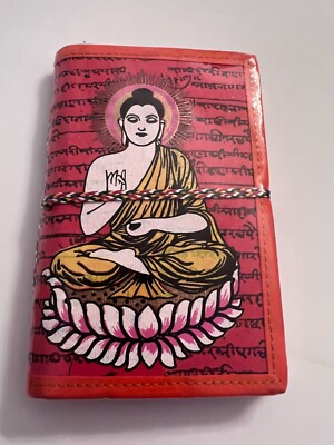 Red Handmade Buddha Mandala Journal Diary Lokta Paper Poetry Brand New Sealed-image
