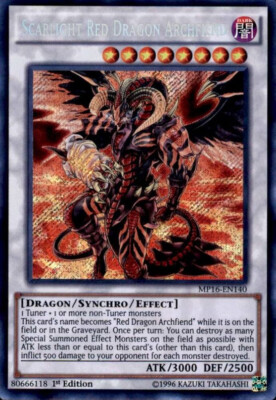 YUGIOH Scarlight Red Dragon Archfiend MP16-EN140 Secret 1st ED - NM-image