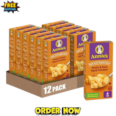 Annies Shells & Aged Cheddar Macaroni and Cheese Mac and Cheese | 6 oz, 12 Packs-image