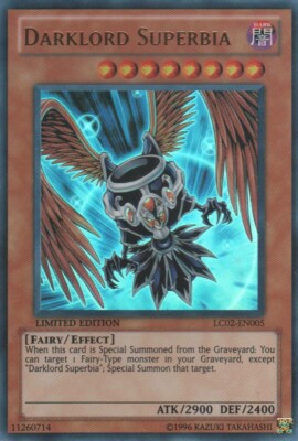 Yugioh! LP Darklord Superbia - LC02-EN005 - Ultra Rare - Limited Edition Lightly-image