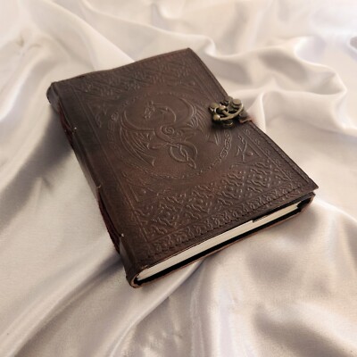 Dragon Embossed Leather Journal, Leather Dairy, Leather Sketchbook, Wedding Gift-image