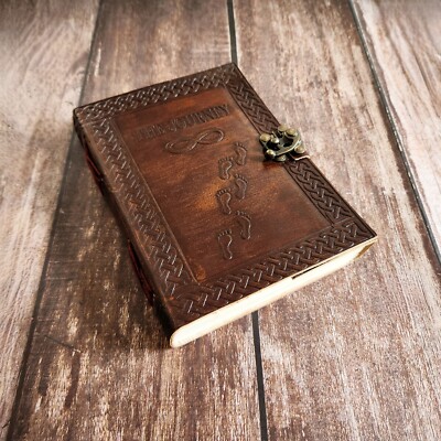 The Journey Embossed Leather Journal, 210 Pages Brown Journal, sketchbook, dairy-image