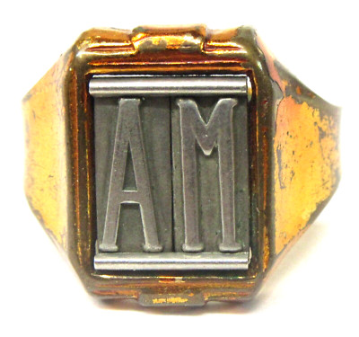 1937 RADIO ORPHAN ANNIE 2 Initial SIGNET RING 