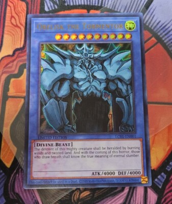 OBELISK THE TORMENTOR LC01-EN001 Ultra Rare YuGiOh Card BLOODY MISPRINT ERROR-image