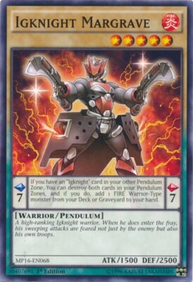 Igknight Margrave - MP16-EN068 - Common - 1st Edition LP YuGiOh!  2016 Mega-Tin -image