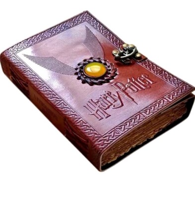 Vintage Leather bound Journal Antique Handmade Paper Notebook Diary Sketchbook-image