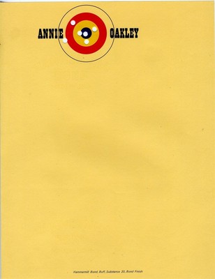 An Annie Oakley Famous Letterhead of History Hammermill Bond Holes in Target-image