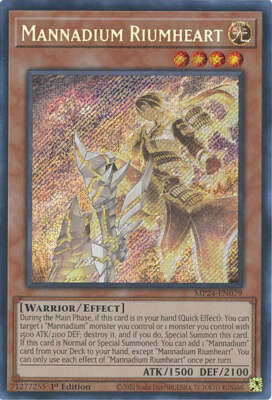 (MISPRINT) Mannadium Riumheart MP24-EN079 1st Edition Secret Rare Tin Mega Pack-image