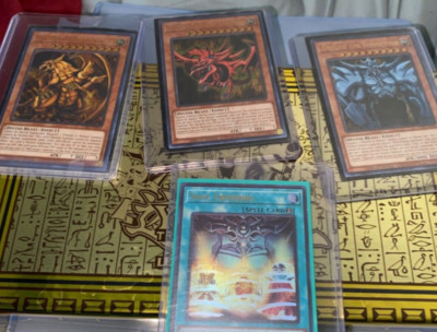 Yugioh! Egyptian god cards , Obelisk, Slifer, Ra ,God  Sleeves & Soul crossing-image
