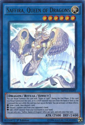 Yu-Gi-Oh Card - MP15-EN095 - SAFFIRA, QUEEN OF DRAGONS (ultra rare holo) NM/Mint-image