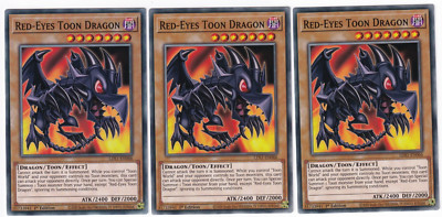 3x Red-Eyes Toon Dragon - (LDS1-EN066 - 1st Ed - Common) - NM - Yugioh-image