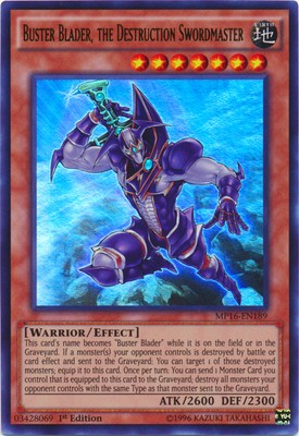 Buster Blader, the Destruction Swordmaster - MP16-EN189 - Ultra Rare - 1st Editi-image