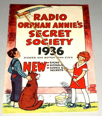 1936 Little Orphan Annie SECRET SOCIETY MANUAL Ovaltine radio premium mc1-image
