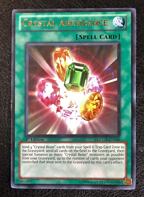 YUGIOH Crystal Abundance - LCGX-EN166 - Rare - 1st Edition Near Mint, English-image