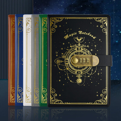 PU Leather Vintage With Lock Journal A5 Notebook Lined Paper Writing Diary Gift-image
