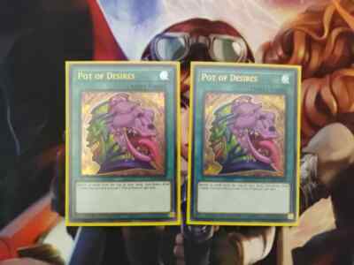 Yu-Gi-Oh! 2x Pot of Desires CT14-EN004 Limited Ed. Near Mint-image