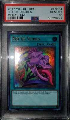 Yugioh 2017 Pot Of Desires Limited Ed. CT14-EN004 PSA 10-image