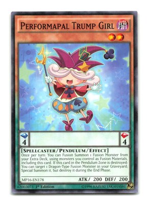 Performapal Trump Girl - MP16-EN178 1st Edition - YuGiOh-LP-image