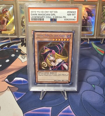 PSA 8 NM - MT Dark Magician Girl 1st LCYW-EN022 Legendary Collection Yugioh Card-image