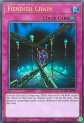 Yugioh! HP Fiendish Chain - LCKC-EN095 - Ultra Rare - 1st Edition Heavily Played-image
