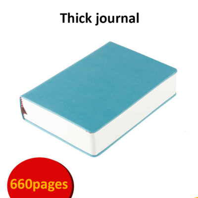 Thick PU Leather Journal A6/A5/A4 Notebook Blank Paper Writing Diary 660 Pages-image