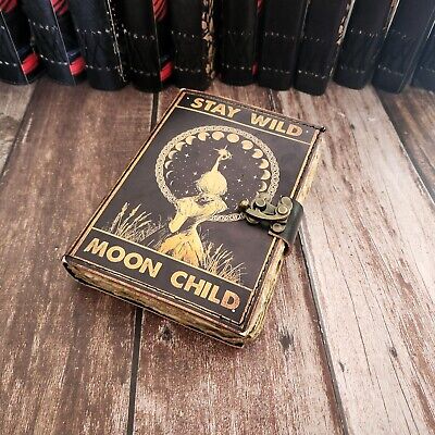 Stay wild Moon Child Printed Leather Journal, Dairy, Dream Journal, Wedding Gift-image