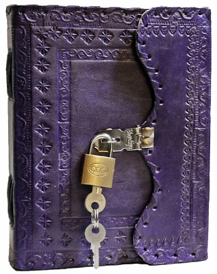 Leather journal Lock & Key Travel Journal, Sketchbook, Notebook, Dream Journal.-image