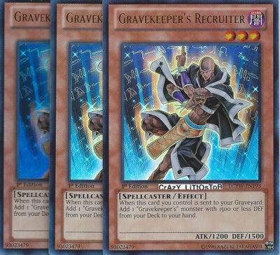 3 X YU-GI-OH GRAVEKEEPER'S RECRUITER 1ST ED ULTRA RARE N/MINT LCYW-EN193-image