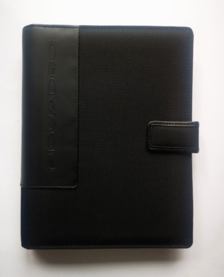 Piquadro Leather Agenda Planner Organizer Cover Black color Large Italy-image