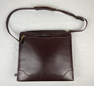 Franklin Quest 7 Ring-Bound Brown Leather Binder Planner Zip Retractable Handles-image