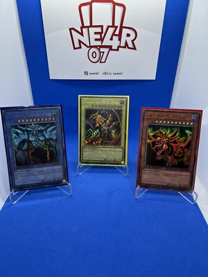 Yu-Gi-Oh the 3 Egyptian Gods Ra Obelisk Winged Dragon Sky Slifer ita nm-image