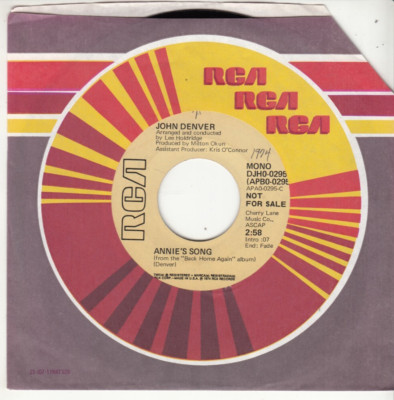 JOHN DENVER - ANNIE'S SONG - PROMO RCA RECORDS 45-image
