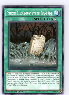 Yu-Gi-Oh Forbidden Dark Contract With The Swamp King MP17-EN099 1st Ed. NM-image